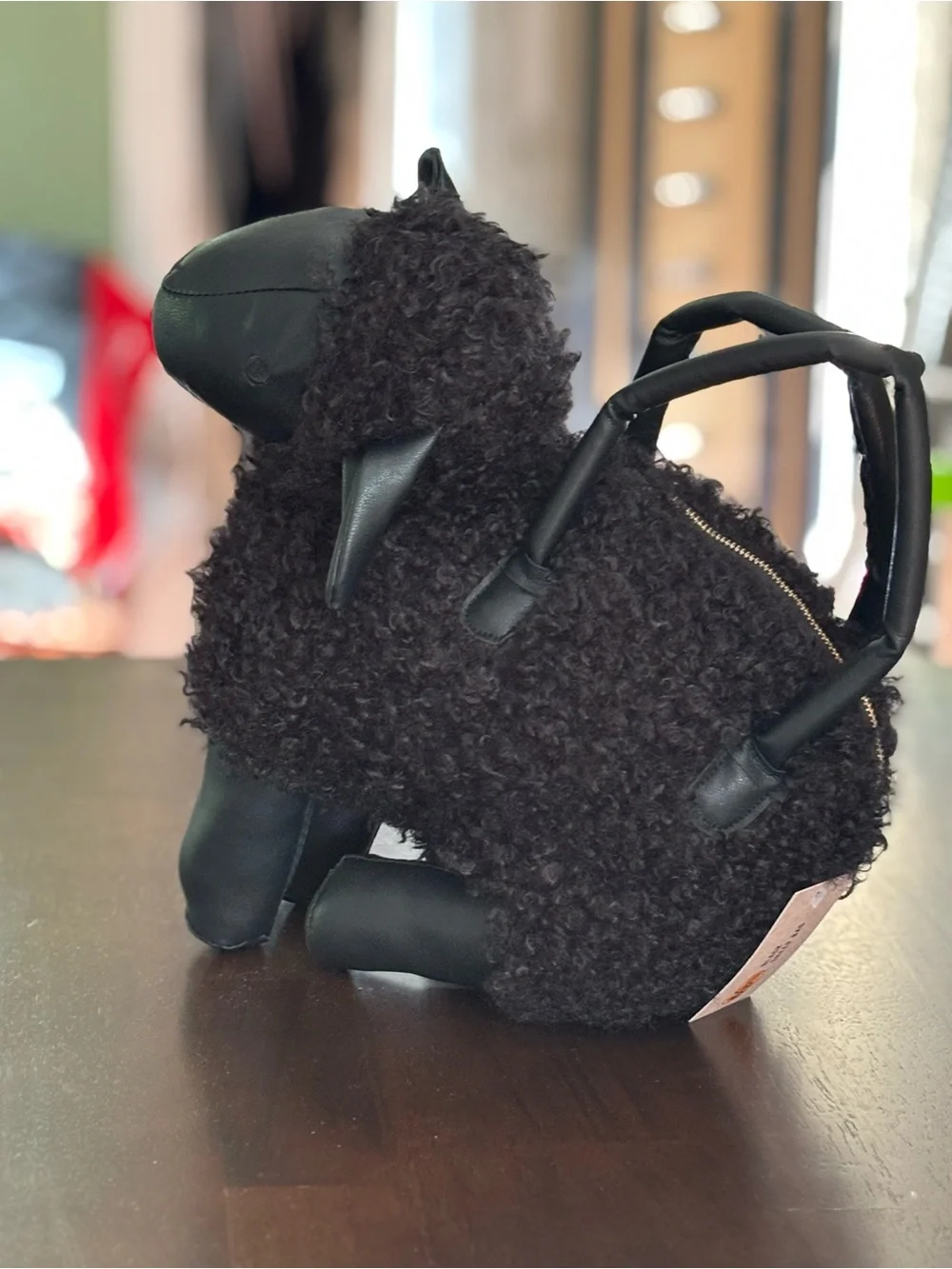 *VIRAL* BLACK SHEEP FAUX FUR CB HANDBAG *NWT*